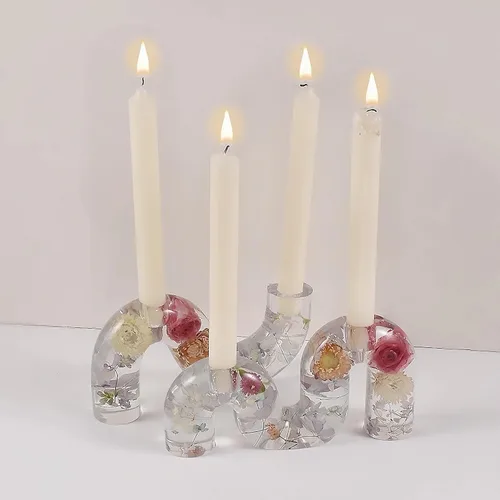 Miniatura 6 de Juego de moldes de silicona para velas, molde de resina para velas, molde de fundición de resina epoxi para velas cónicas, molde de soporte de vela