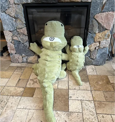 Miniatura 5 de Almohada de felpa de cocodrilo, animal de peluche de cocodrilo de 38 pulgadas, decoración del hogar, regalo de Navidad, San Valentín, cumpleaños