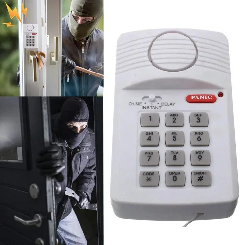 Miniatura 2 de Alarma inalámbrica de seguridad antirrobo para el hogar, cobertizo de garaje con teclado, apto para ventana de puerta, alimentado por 3 pilas AA