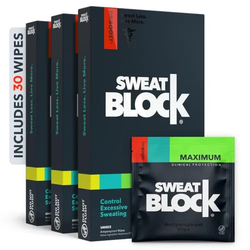 Miniatura 10 de SweatBlock Max Clinical - Toallitas antitranspirantes para sudoración excesiva e hiperhidrosis - hasta 7 días de protección/toallita - 10