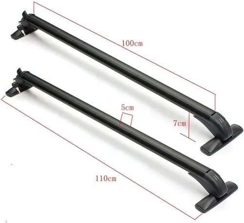 Miniatura 2 de 2 portaequipajes universales para techo de coche, barra transversal, para 4 o 5 puertas, cesta con 2 llaves para HondaCivic 2006-2020, color negro
