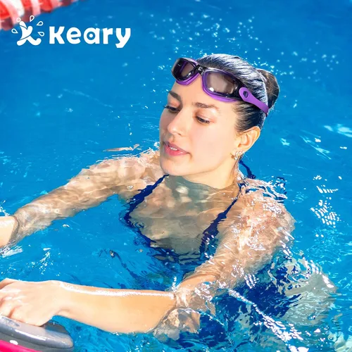 Miniatura 6 de Keary Paquete de 2 gafas de natación antivaho para adultos, jóvenes y niños mayores de 6 años, gafas de triatlón impermeables contra los rayos UV