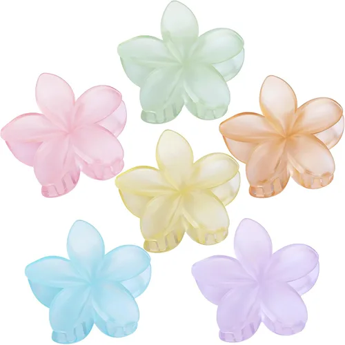 Miniatura 8 de Sisiaipu - Pinza para el cabello, 6 piezas, grandes, con forma de flor, para cabello grueso y mediano, pinzas para el cabello con flores hawaianas