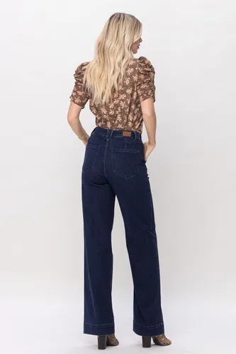 Miniatura 4 de Fiercely Bella Boutique' Pantalones de cintura alta con dobladillo ancho (estilo 82471)