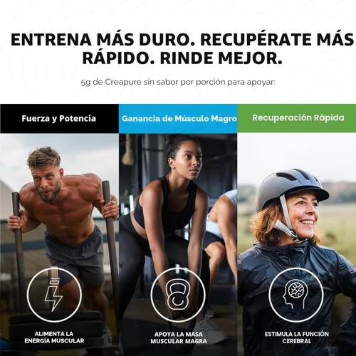Miniatura 4 de Polvo de monohidrato de creatina Creapure, hecho por Muscle Feast Pre-entrenamiento o post-entrenamiento, premium Fácil de mezclar y sin gluten