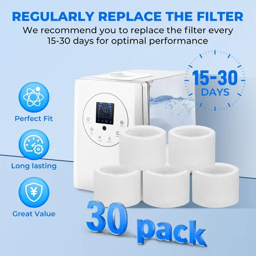 Miniatura 7 de Paquete de 30 filtros de repuesto para humidificador de llenado superior para humidificadores LEVOIT Classic160, Dual150, Dual200S, Classic300(S)