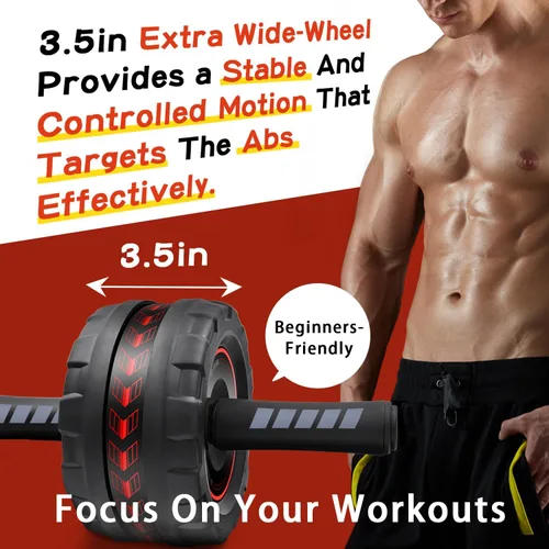 Miniatura 3 de Ab Roller Wheel,Stable Wide Wheel For Beginner,Men,Women,Abs & Core Workout Equipment For Home Gym With Knee Pad,Abdominal Wheel For Full-Body Rueda