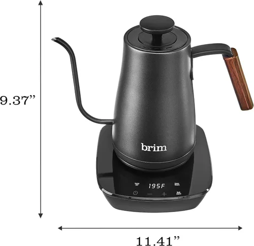 Miniatura 5 de brim Hervidor eléctrico de cuello de cisne con control de temperatura con tacto capacitivo, color negro