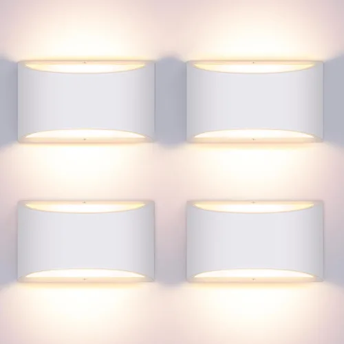 Miniatura 14 de Juego de 2 apliques de pared LED modernos negros con cable para interiores, luces de montaje en pared arriba y abajo, para sala de estar