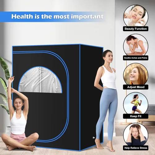 Miniatura 5 de Tienda de campaña portátil para sauna de vapor para 2 personas, terapia de cuerpo completo de gran tamaño, spa en casa, tienda de campaña de saunas