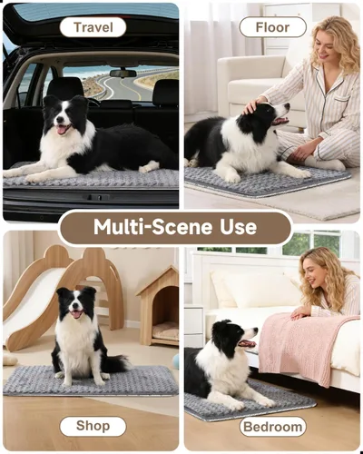 Miniatura 6 de Cama para perros pequeños para jaula de espuma de alta resistencia para perros medianos, lavable, antideslizante, 23 x 17 pulgadas, gris oscuro