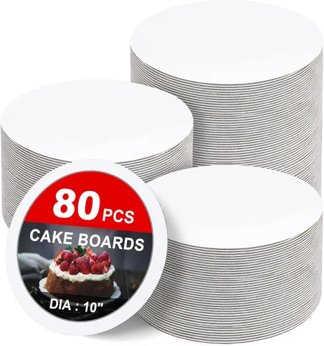 Miniatura 10 de 25 paquetes de soportes para tartas de 10 pulgadas, redondos, soportes para tartas blancos, círculos blancos para tartas, base de soporte circular