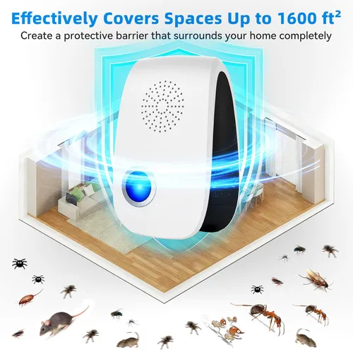 Miniatura 5 de Repelente ultrasónico mejorado, repelente de plagas para interiores, enchufe electrónico para cucarachas, hormigas, roedores, ratones, insectos