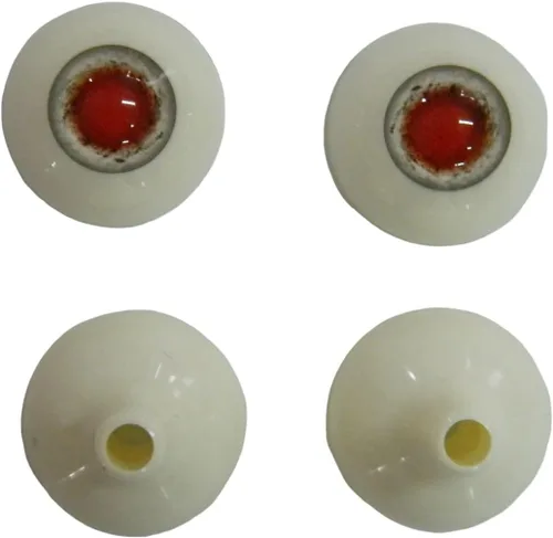 Miniatura 3 de Par de ojos realistas de acrílico redondo tamaño real para accesorios de Halloween, máscaras, muñecas o osos, 1.024 in (marrón claro)