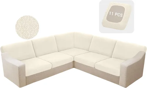 Miniatura 29 de HDCAXKJ - Fundas impermeables para cojín de sofá modular, fundas elásticas para cojín de sofá de esquina, fundas protectoras de muebles de jacquard