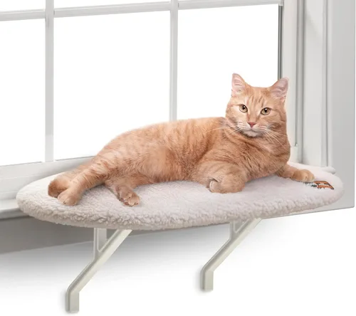 Miniatura 11 de K&H PET PRODUCTS K & H Productos para mascotas Kitty Sill Cat Ventana Hamg Mock Perca (calentada o calentada) Fleece con calefacción 14 x 24 pulgadas