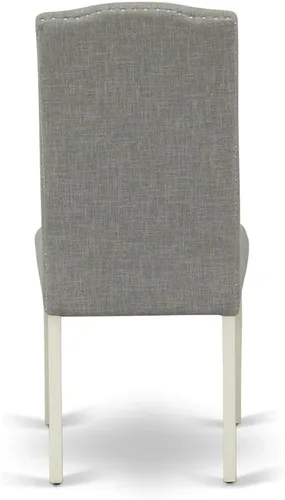 Miniatura 10 de East West Furniture DMEN3-LWH-06 - Juego de comedor de 3 piezas para espacios pequeños que contiene una mesa de comedor redonda con gotas y 2 sillas