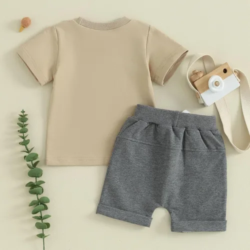 Miniatura 58 de Conjunto de camiseta de manga corta para bebé niño y niña, camiseta de manga corta, pantalones cortos casuales, ropa para recién nacidos, 6, 12, 18
