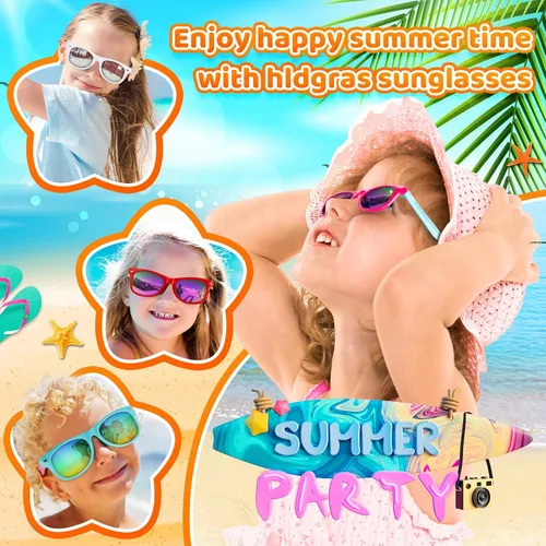 Miniatura 2 de Paquete de 24 lentes de sol para niños con protección UV400, recuerdos de fiesta para niños y niñas de 3 a 8 años, bolsas de regalo de neón