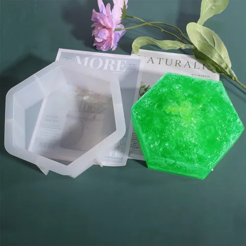 Miniatura 9 de Molde de resina hexagonal, moldes de silicona hexagonal profunda para resina, moldes de resina epoxi geométrica para preservación de flores, boda