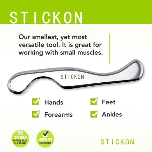 Miniatura 4 de Herramienta de masaje de raspado Gua Sha de acero inoxidable, herramientas STICKON IASTM, gran herramienta de movilización de tejidos blandos