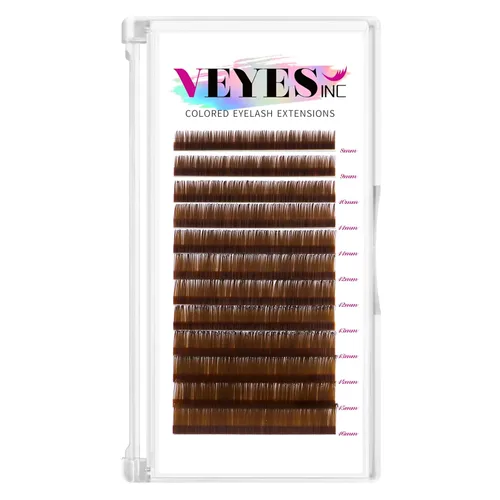 Miniatura 8 de VEYES INC Extensiones de pestañas de colores 03 05 07 15 C/D rizo 0.315-0.630 pulgadas de longitud mixta, pestañas individuales de seda de primera