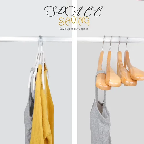 Miniatura 5 de ManGotree Paquete de 50 perchas de terciopelo para camisas para mujer, perchas de traje de 16.5 pulgadas con gancho giratorio de 360°, percha