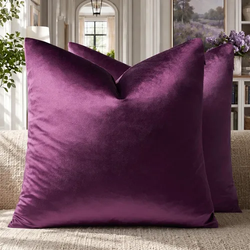 Miniatura 28 de Fundas de almohada GIGIZAZA decorativas de 20 x 20 pulgadas, juego de 2 fundas de almohada color taupe cuadradas para sofá, fundas de almohada Gris
