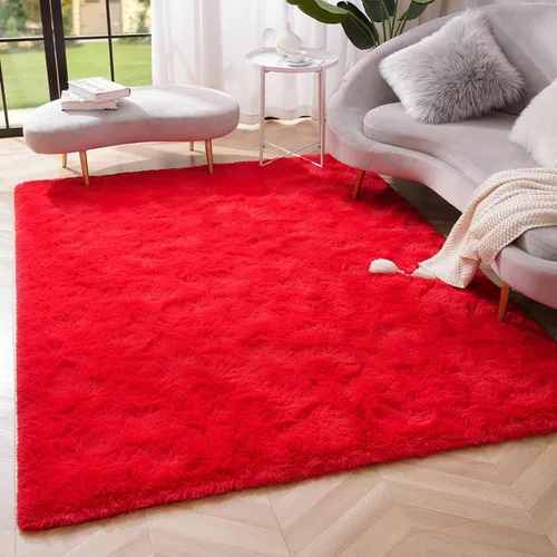 Miniatura 21 de Amearea Alfombra de Área Peluda Esponjosa para Dormitorio de Niños Sala de Estar, Extra Suave y Difusa Alfombras Peludas, Antideslizante, Alfombra