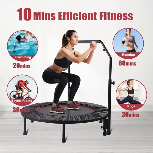 Miniatura 5 de Rebounder Trampoline for Adults, 40"/50" Foldable Spring Fitness Trampoline - 450 lbs Capacity, Quiet & Stable Indoor/Outdoor Exercise Equipment for