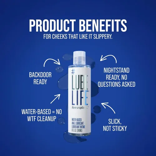 Miniatura 4 de LubeLife Lubricante anal a base de agua para hombres, mujeres y parejas: lubricante personal seguro para la ingestión, compatible con juguetes