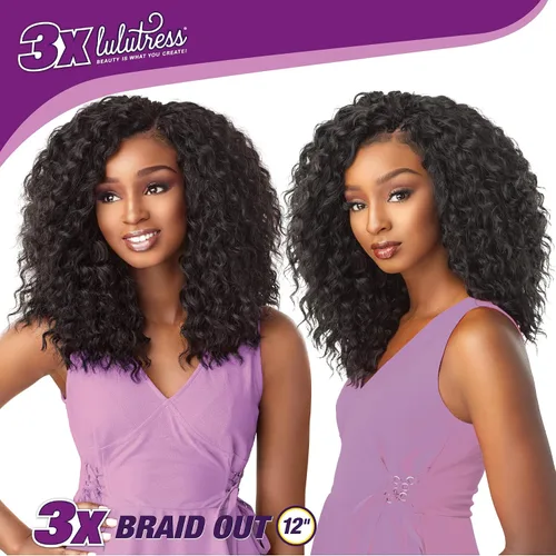 Miniatura 3 de Sensationnel Lulutress - Cabello trenzado de ganchillo – 3 trenzas de 12 pulgadas prefabricadas para bricolaje, todas las rastas sintéticas 2 MARRÓN