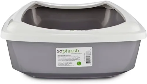 Miniatura 2 de So Phresh by Petco - Caja de arena abierta para gatos, color gris, grande, 19.5 pulgadas de largo x 14.8 pulgadas de ancho x 4.3 pulgadas de alto