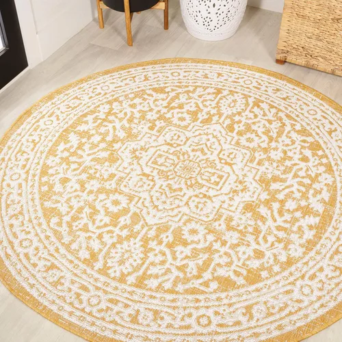 Miniatura 124 de Eyely BMS101D-28 - Alfombra de pasillo con textura de medallón de Santa Mónica Slesi, para interiores y exteriores, estilo costero, bohemio, Gris