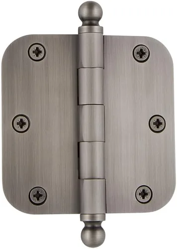 Miniatura 110 de Grandeur Hardware 824304 Bisagra residencial con punta de bellota de 3.5 pulgadas con esquinas de radio de 5/8 pulgadas en peltre antiguo