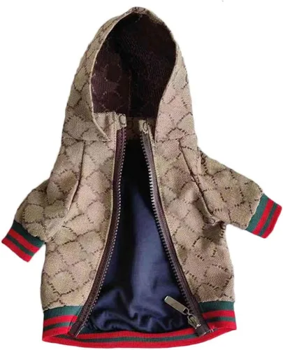 Sudadera con capucha para perro, chaqueta de invierno de lujo para perros pequeños, ropa clásica de diseñador, bulldog francés, teddy, pug, ropa