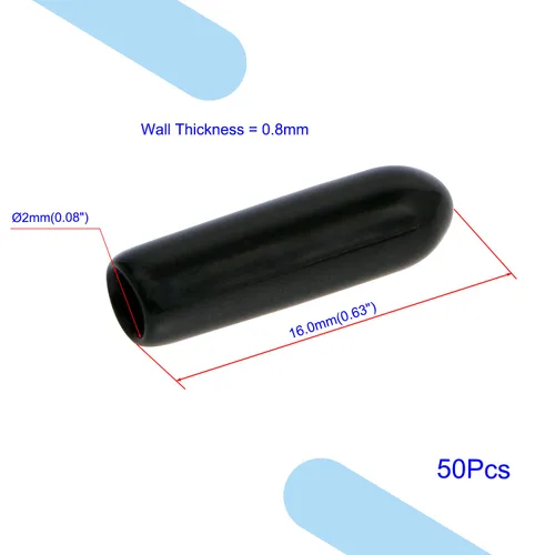 Miniatura 2 de Cubierta de tapa de extremo redondo de goma 0.08 pulgadas (0.079 in), protectores de rosca de tornillo de PVC flexible de tubería de tubería