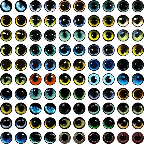 Cabujón de cristal para ojos, 100 unidades, para hacer muñecas de arcilla, esculturas, accesorios para manualidades, hallazgos de bricolaje, 010