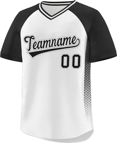 Miniatura 6 de Camiseta de béisbol personalizada con cuello en V para hombres, mujeres y jóvenes, camisetas de béisbol personalizadas con costuras o estampadas