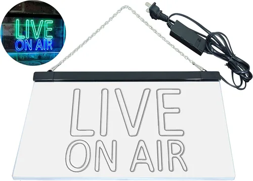 Miniatura 7 de ADVPRO On Air Live Recording Studio Video Room - Letrero de neón LED de doble color, verde y azul, 16 x 12 pulgadas, st6s43-i3064-gb