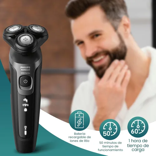 Miniatura 6 de Philips Afeitadoras eléctricas para hombres, afeitadora eléctrica recargable AquaTouch para hombre en húmedo y seco con cuchillas de corte cómodo