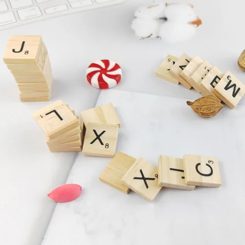 Miniatura 5 de GXXMEI 1000 piezas de fichas de letras de madera, letras mayúsculas de la A a la Z para manualidades, ortografía, fichas de reemplazo