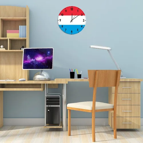 Miniatura 203 de Cheyan Reloj de pared con bandera de Canadá de 12 pulgadas, silencioso, sin tictac, de PVC, funciona con pilas, reloj redondo decorativo, regalo
