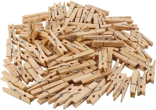 Miniatura 10 de DECORA Pinza de madera pintada colorida de 1.4 in/1.38 pulgadas, 100 piezas para clips de fotos, álbumes de chatarra, manualidades, envoltura