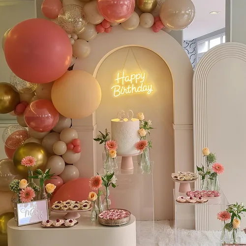 Miniatura 4 de Letrero de neón de feliz cumpleaños con regulación, luz de neón LED de cumpleaños para decoración de pared, luz LED con USB para toda la decoración