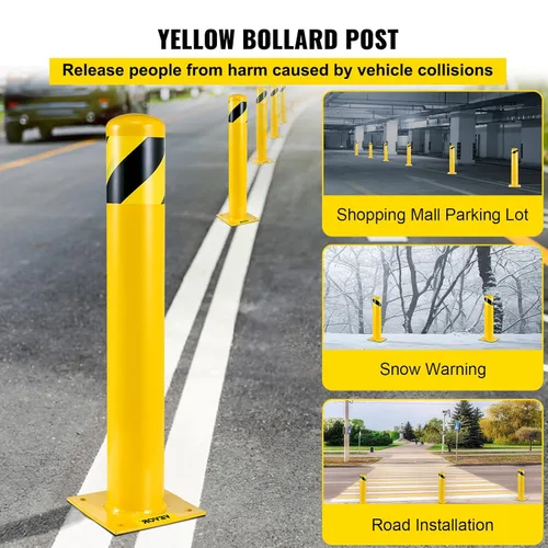 Miniatura 2 de VEVOR Bolardo de seguridad, poste de bolardo de altura de 48 pulgadas, poste de bolardo de seguridad de tubería de acero de 4.5 pulgadas