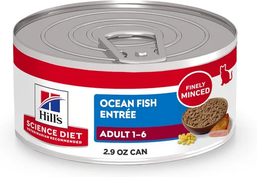 Miniatura 20 de Hill's Science Diet Adulto 1-6, Nutrición Premium para Adultos 1-6, Alimento Húmedo para Gatos, Pollo Picado, Lata de 5 oz, Caja de 24