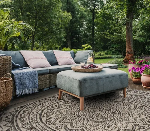 Miniatura 47 de SAFAVIEH Alfombra lavable para exteriores, colección Courtyard - Pasillo de 2.3 x 8 pies, color beige claro y marrón claro, no desprende pelusa