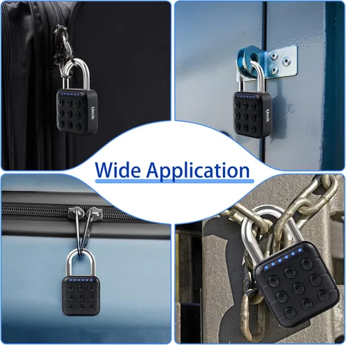Miniatura 7 de UMIKSMART - Candado de combinación de 6 dígitos, bloqueo de contraseña de alta seguridad con cuerpo de aleación de zinc impermeable IP67, bloqueo