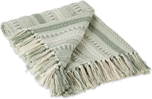 DII Manta de tiro decorativa trenzada a rayas, 50x60 pulgadas, Alcachofa